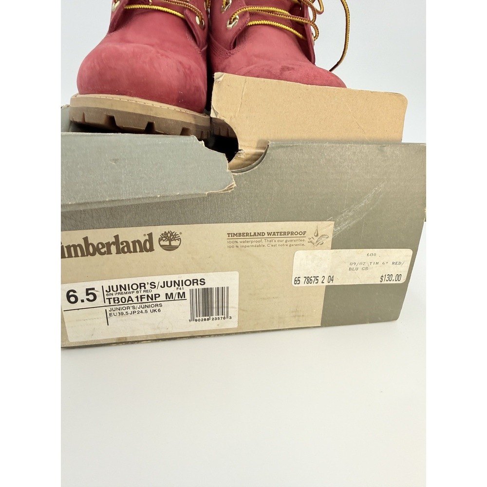 Timberland RARE Youth Red Leather Boot size 6.5 - Picture 12 of 12